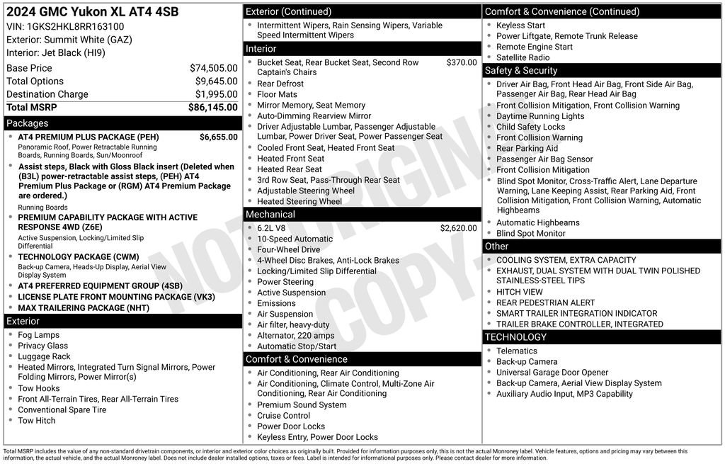 Used 2024 GMC Yukon XL AT4 w/ AT4 Premium Plus Package AWD/4WD image 13