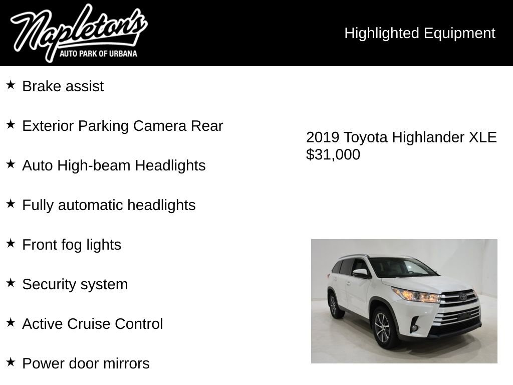 Used 2019 Toyota Highlander XLE w/ Protection Package #3 AWD/4WD image 16
