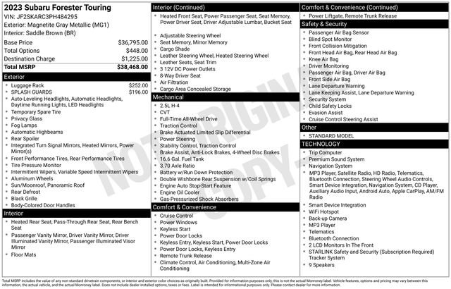 Certified 2023 Subaru Forester Touring AWD/4WD image 37
