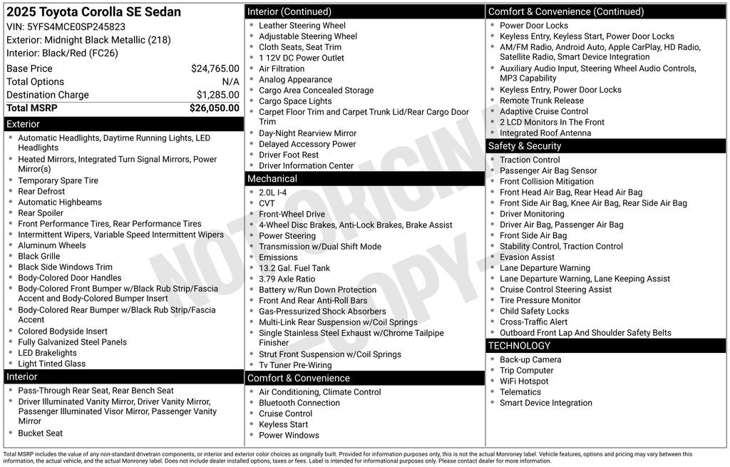 Used 2025 Toyota Corolla SE image 2