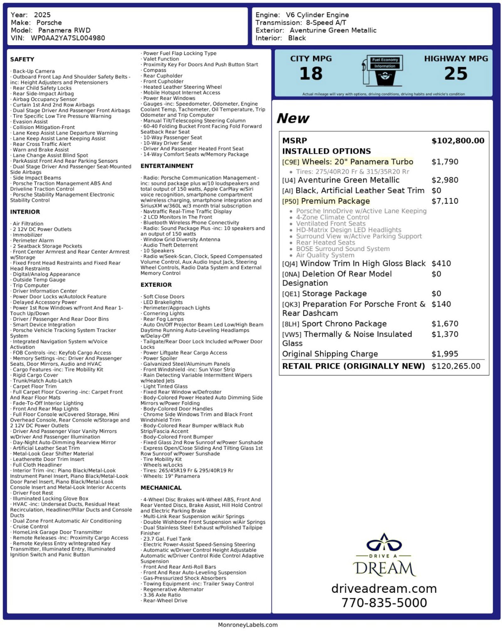 Used 2025 Porsche Panamera w/ Premium Package image 55