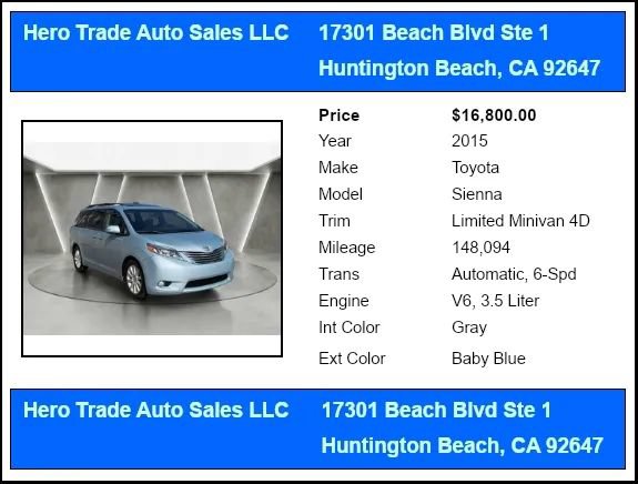 Used 2015 Toyota Sienna Limited FWD image 50