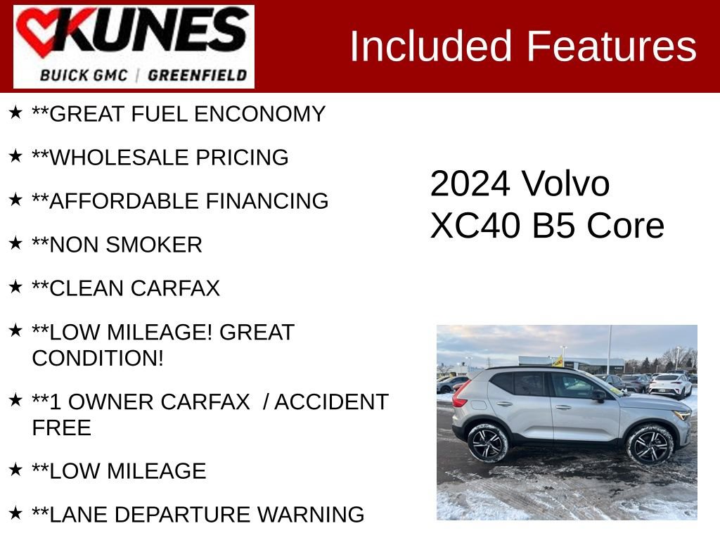 Used 2024 Volvo XC40 B5 Core image 3