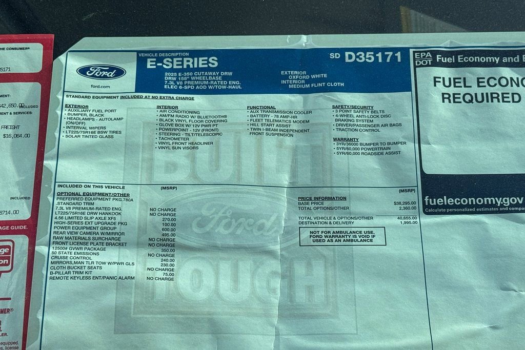 New 2025 Ford E-350 and Econoline 350 Super Duty w/ Power Equipment Group image 11