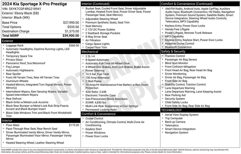 Certified 2024 Kia Sportage X-Pro Prestige AWD/4WD image 34