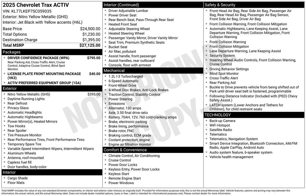 Used 2025 Chevrolet Trax ACTIV w/ Driver Confidence Package FWD image 10