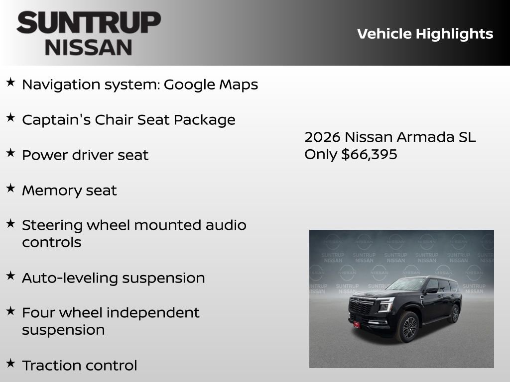 New 2026 Nissan Armada SL w/ Captain's Chari Seat Package AWD/4WD image 8