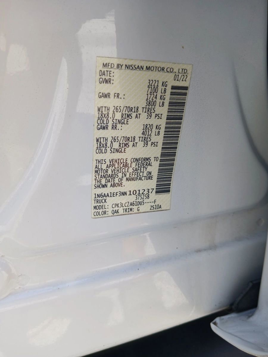 Used 2022 Nissan Titan SV w/ SV Convenience Package image 49