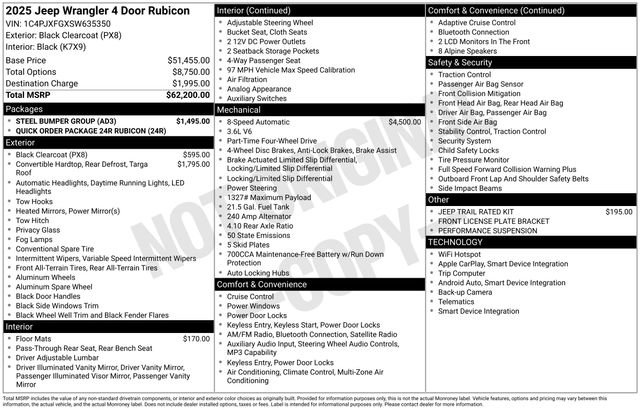 New 2025 Jeep Wrangler Unlimited Rubicon w/ Steel Bumper Group image 24