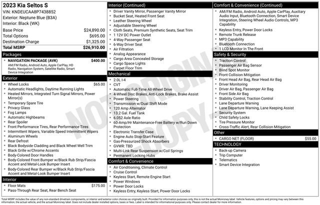 Used 2023 Kia Seltos S w/ Navigation Package image 6