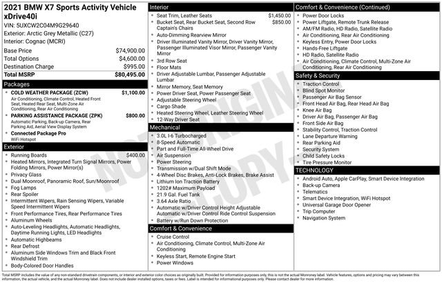 Used 2021 BMW X7 xDrive40i w/ Cold Weather Package image 7