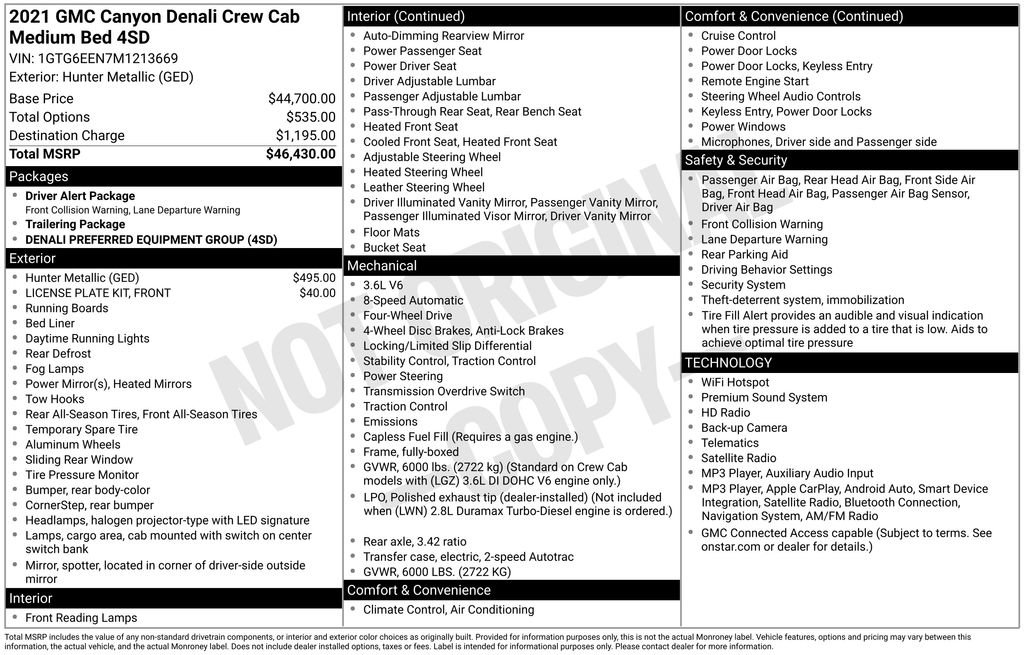 Used 2021 GMC Canyon Denali AWD/4WD image 10