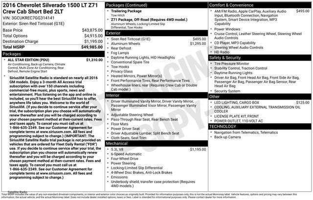 Used 2016 Chevrolet Silverado 1500 LT w/ All Star Edition image 32