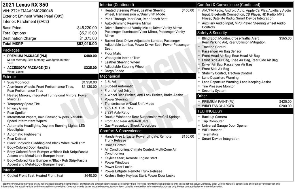 Used 2021 Lexus RX 350 FWD w/ Premium Package image 11