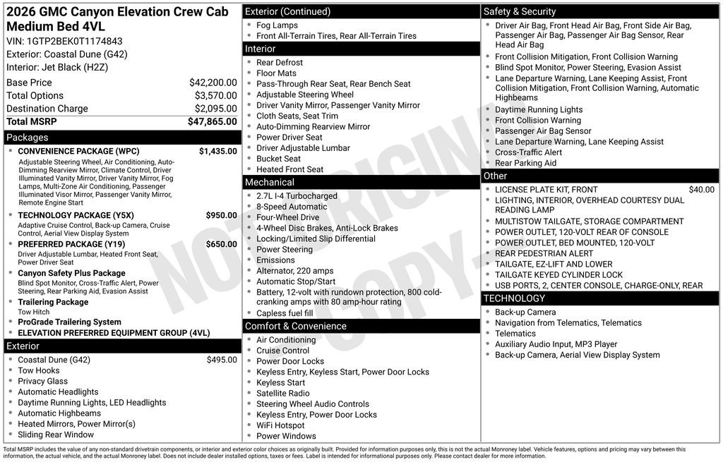 New 2026 GMC Canyon Elevation w/ Convenience Package image 5