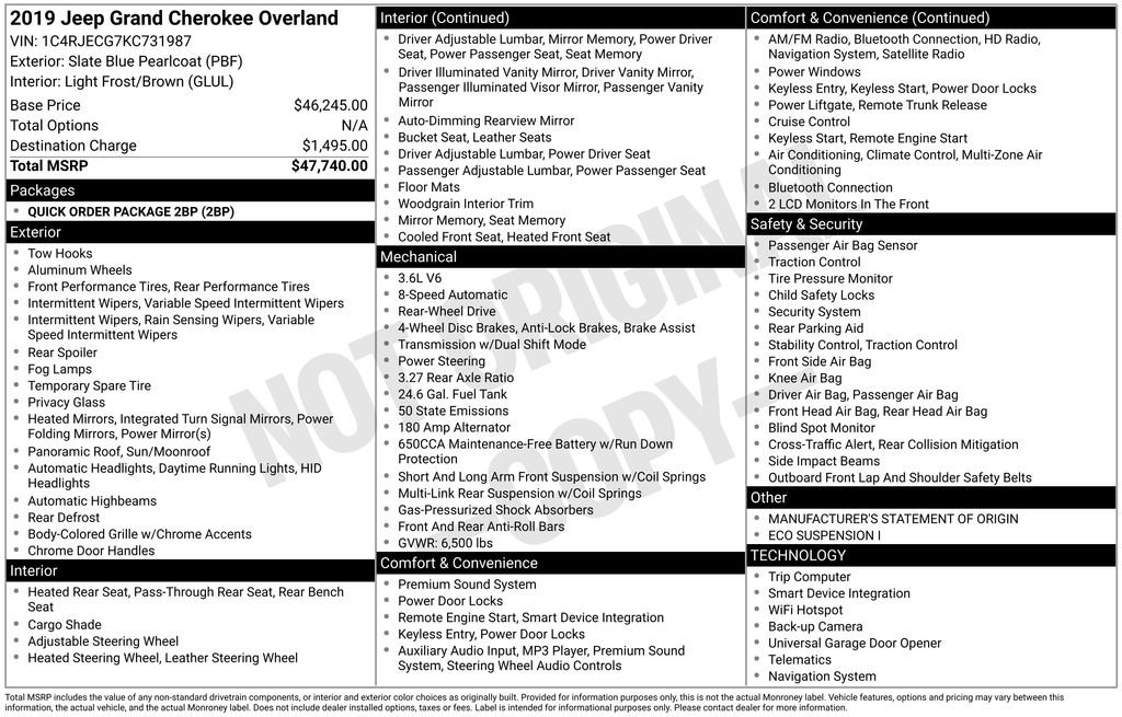 Used 2019 Jeep Grand Cherokee Overland image 6
