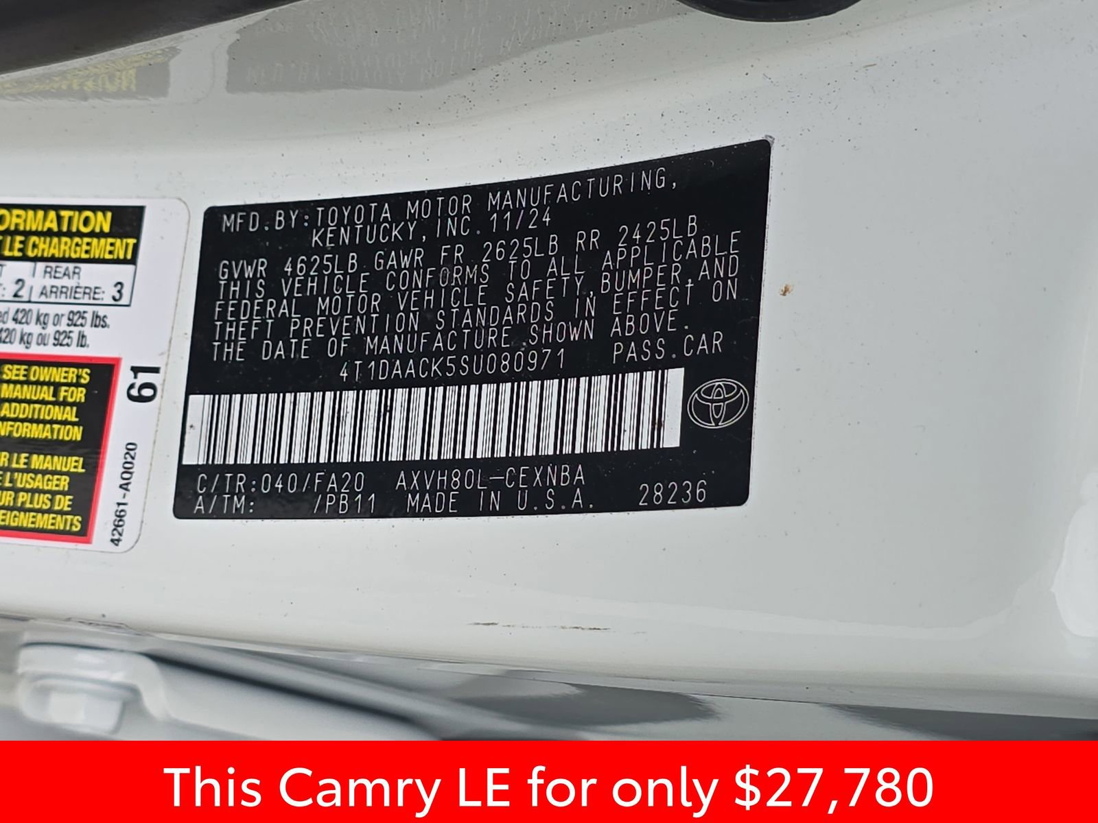 Used 2025 Toyota Camry LE FWD image 40