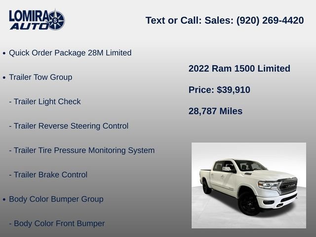 Used 2022 RAM 1500 Limited w/ Body-Colour Bumper Group AWD/4WD image 8