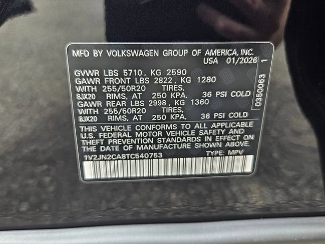Certified 2026 Volkswagen Atlas SE FWD image 20