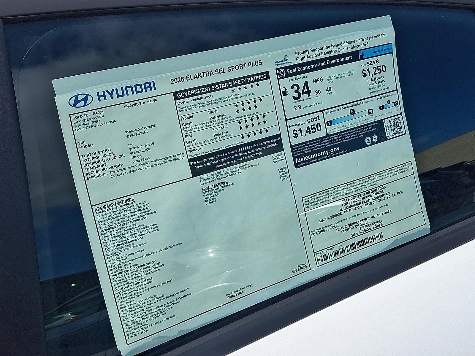 New 2026 Hyundai Elantra SEL Sport FWD image 18
