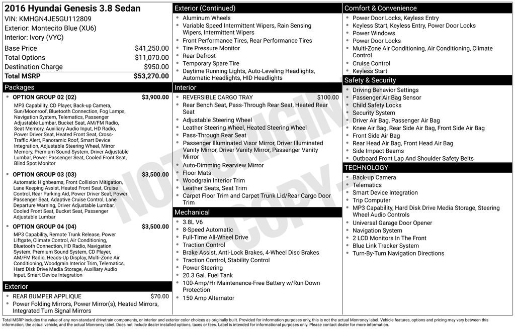 Used 2016 Hyundai Genesis 3.8 w/ Option Group 02 image 31