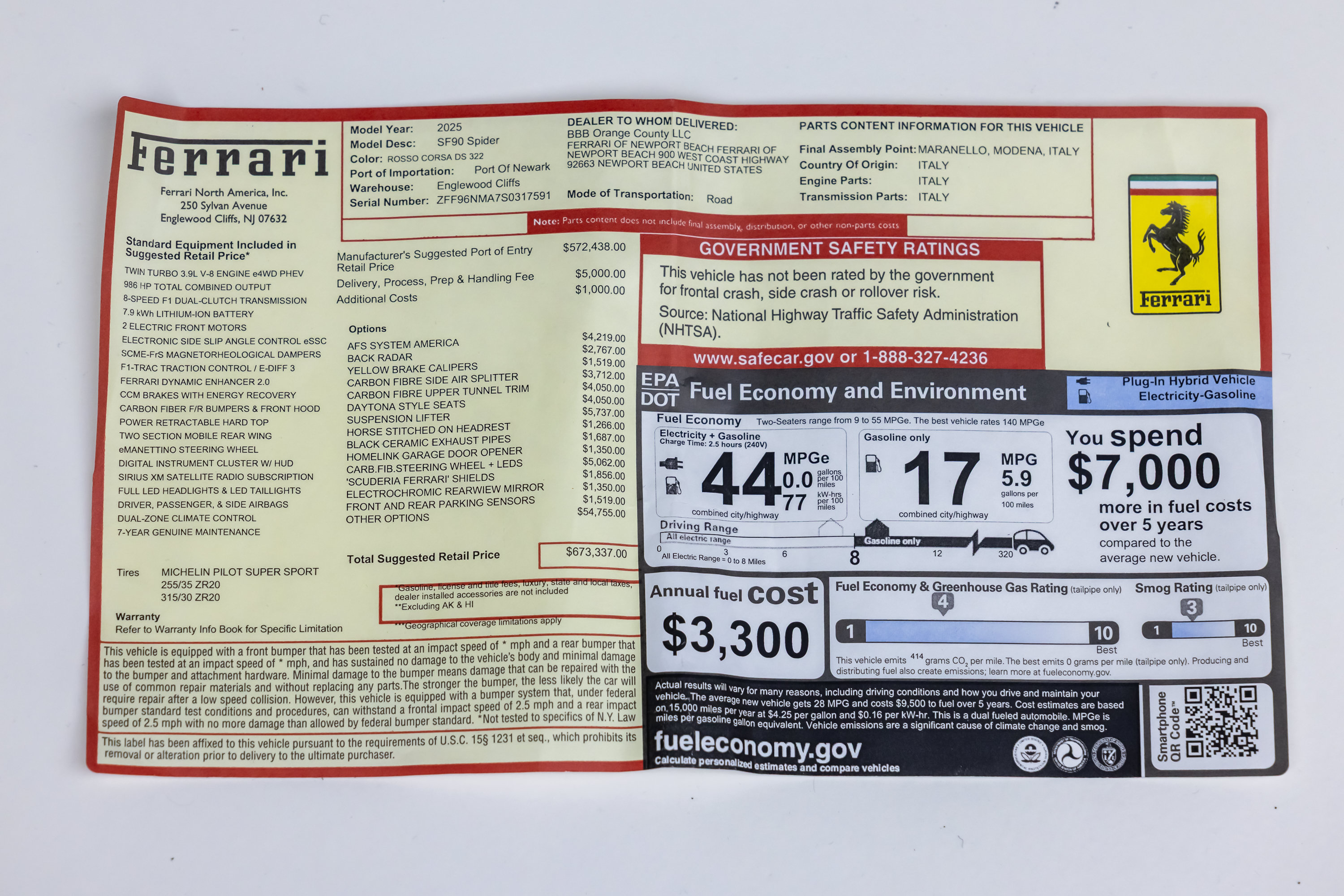 Certified 2025 Ferrari SF90 Spider AWD/4WD image 46