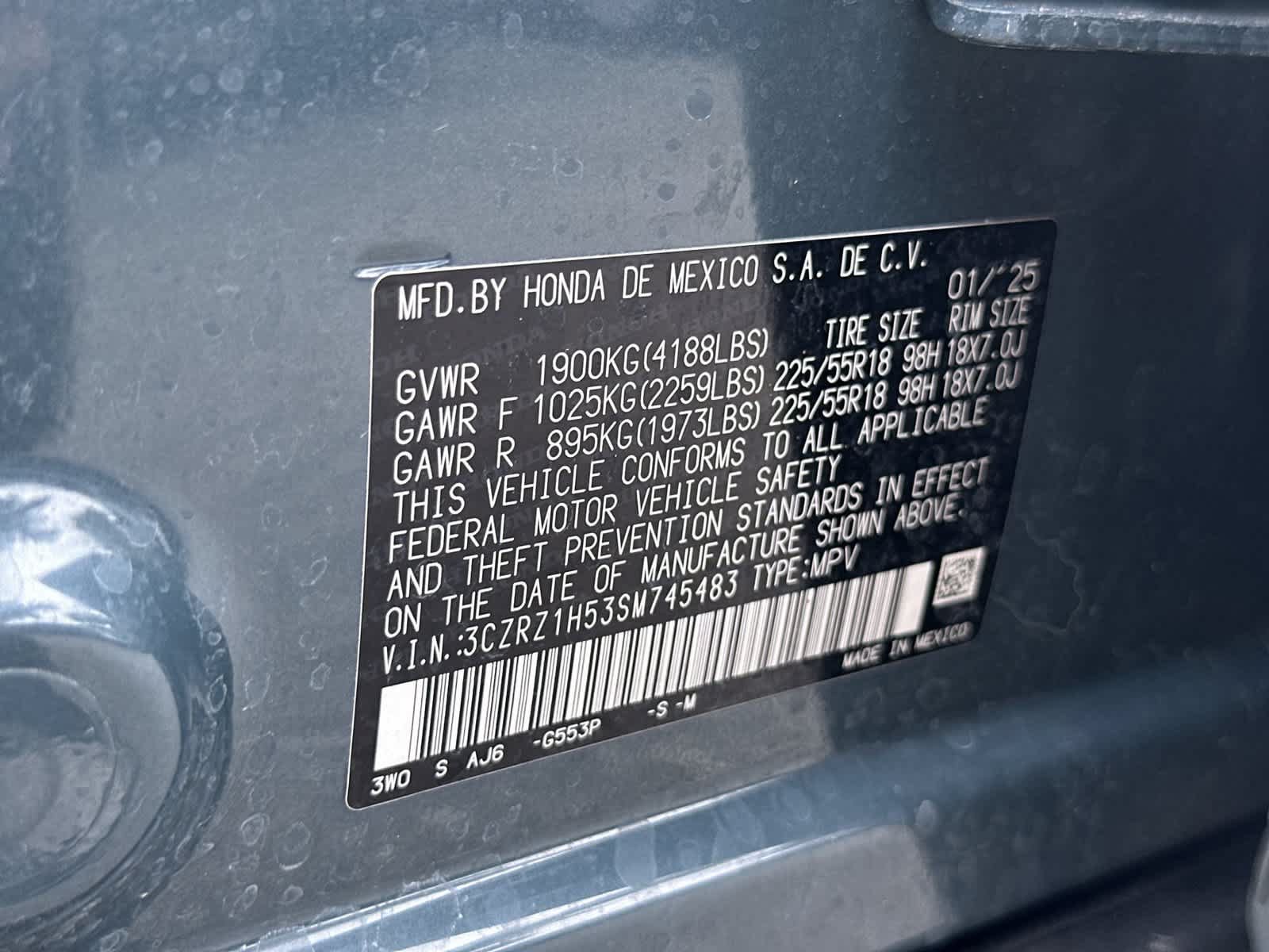 Certified 2025 Honda HR-V Sport image 22