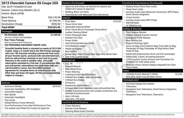 Used 2013 Chevrolet Camaro SS w/ RS Package image 34