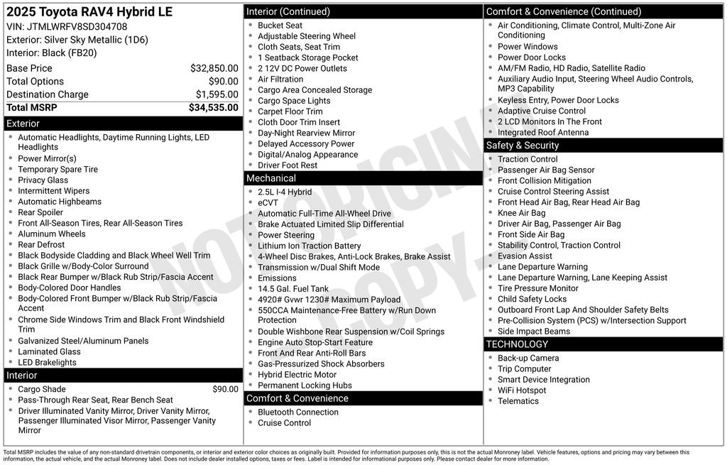 Certified 2025 Toyota RAV4 LE AWD/4WD image 34