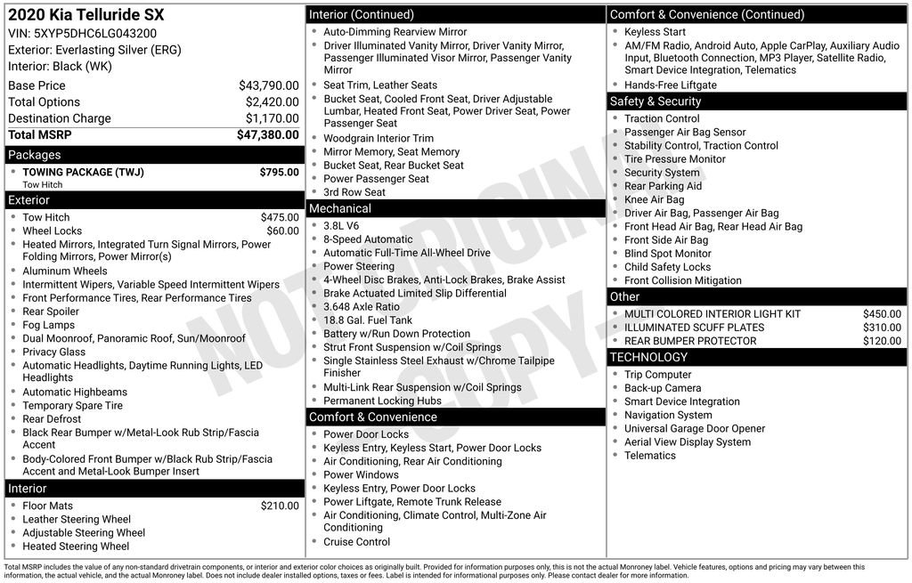 Used 2020 Kia Telluride SX w/ Towing Package image 3