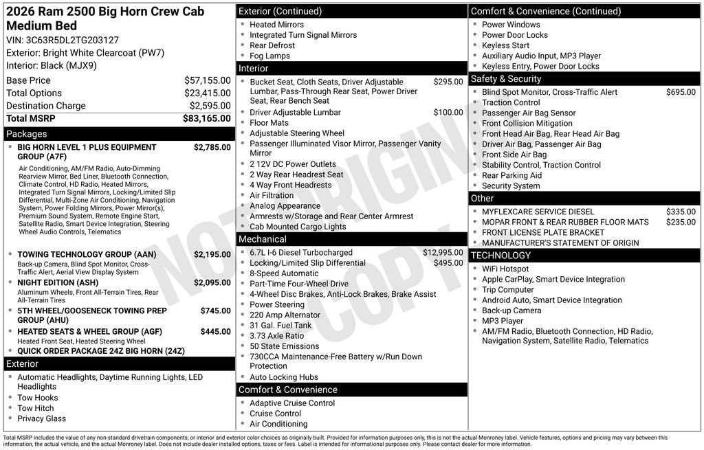 New 2026 RAM 2500 Big Horn AWD/4WD image 6