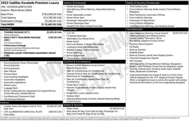 Used 2022 Cadillac Escalade Premium Luxury w/ Touring Package image 3