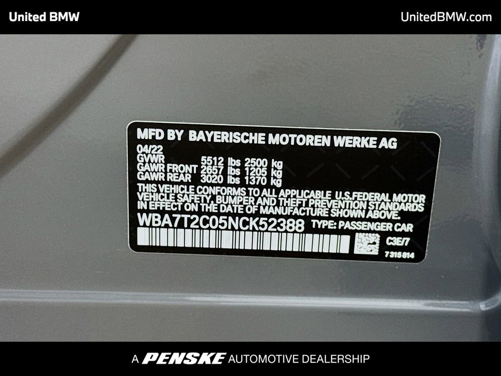Used 2022 BMW 740i w/ M Sport Package RWD image 15