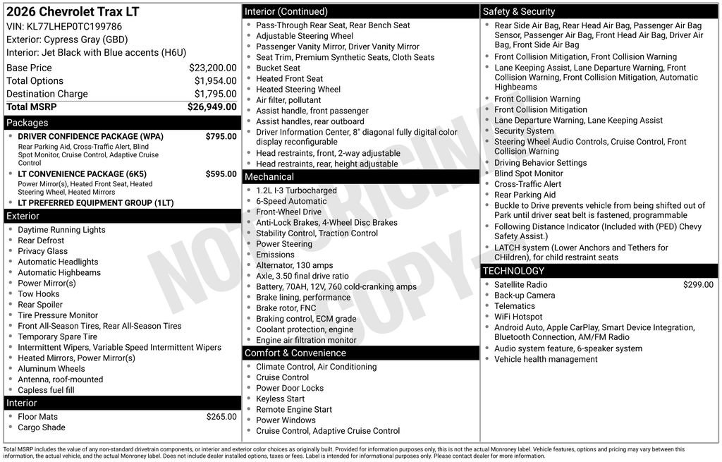 New 2026 Chevrolet Trax LT w/ Driver Confidence Package FWD image 5