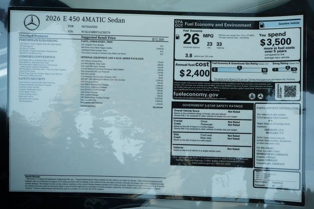 New 2026 Mercedes-Benz E 450 4MATIC Sedan image 30