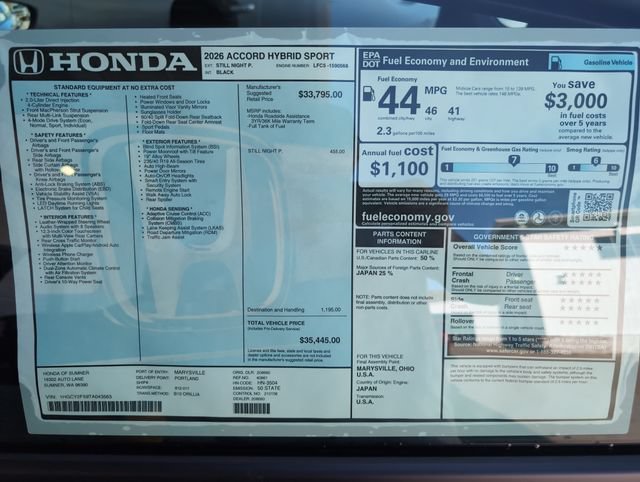 New 2026 Honda Accord Sport image 33