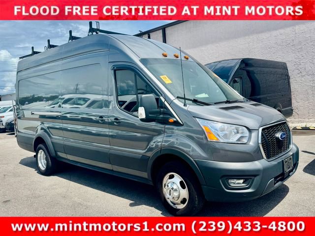 Used 2021 Ford Transit 350 148 High Roof Extended DRW w/ Load Area Protection Package image 1