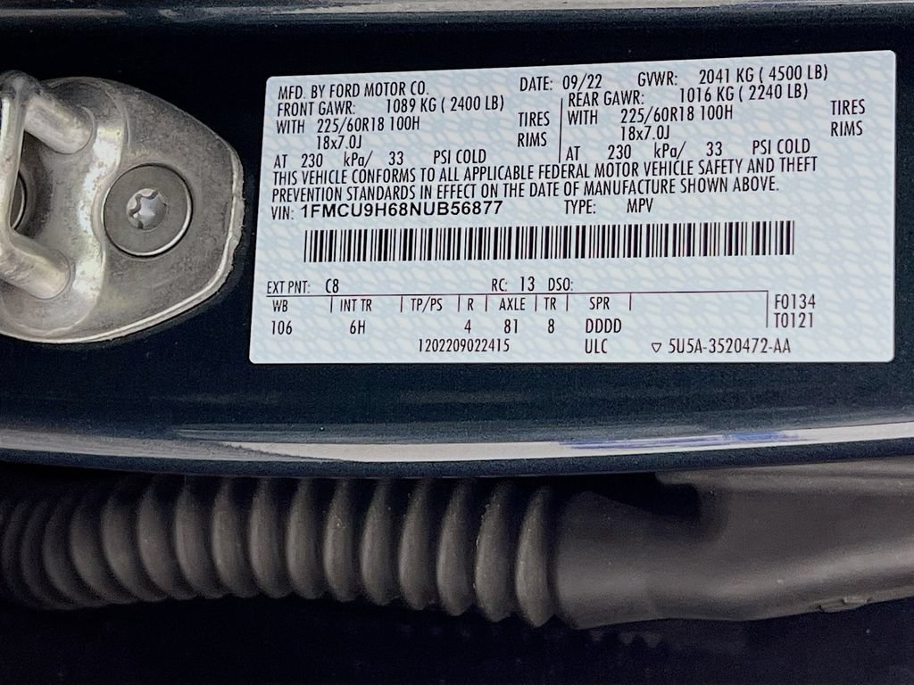 Certified 2022 Ford Escape SEL AWD/4WD image 32