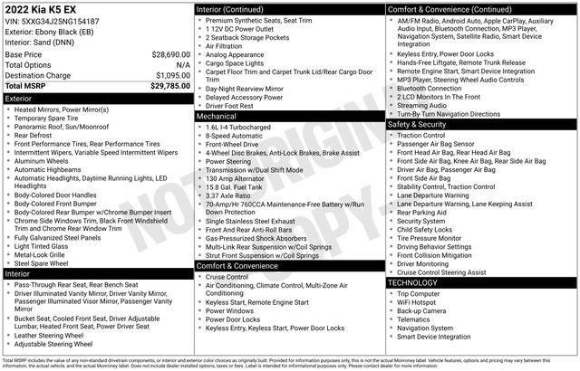 Used 2022 Kia K5 EX image 44