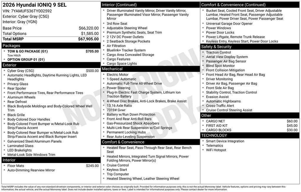 New 2026 Hyundai Ioniq 9 SEL w/ Tow & Go Package image 4