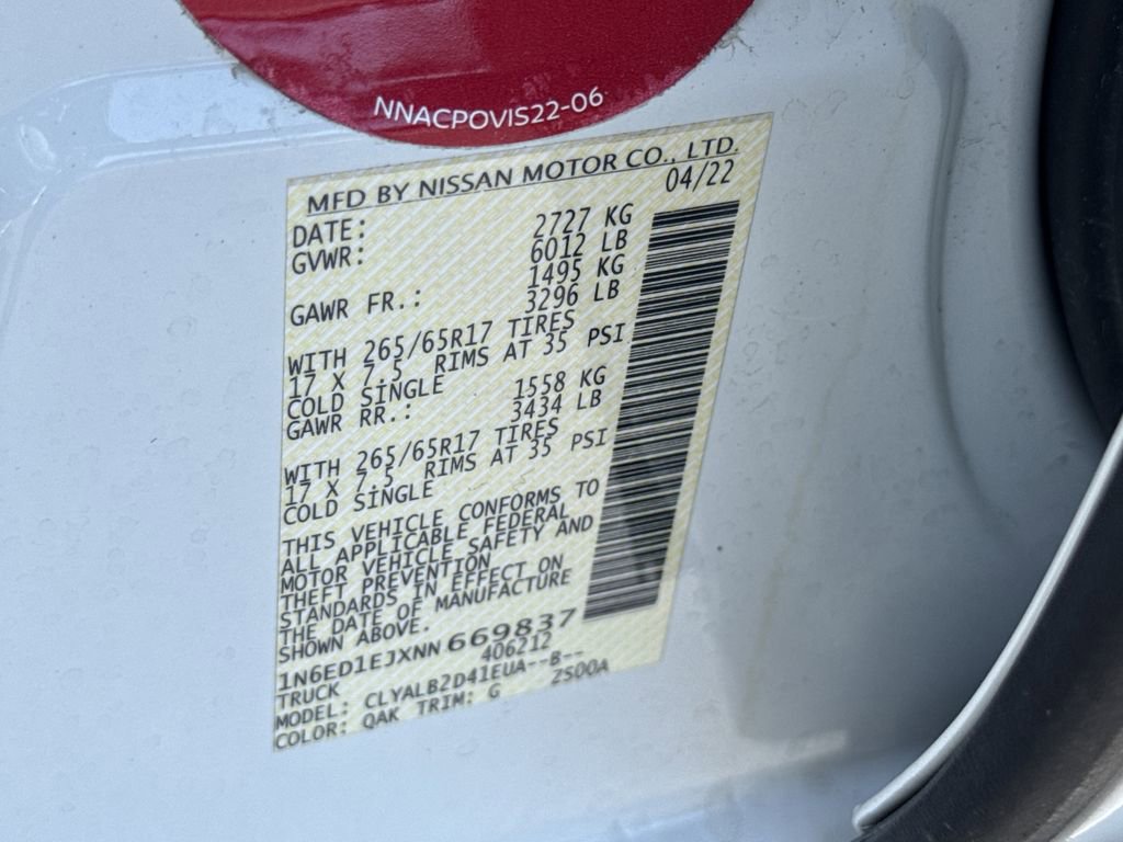 Certified 2022 Nissan Frontier SV RWD image 47