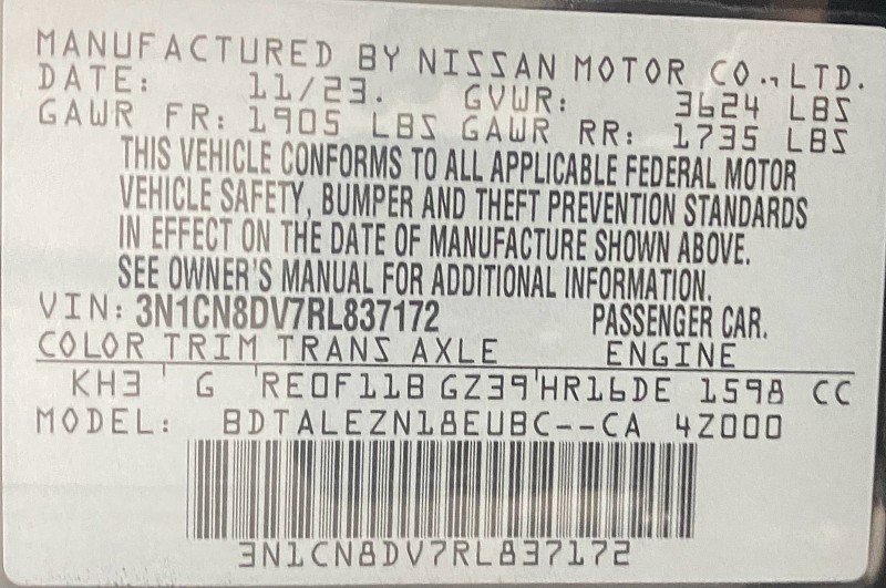 Used 2024 Nissan Versa S w/ S Plus Package image 9