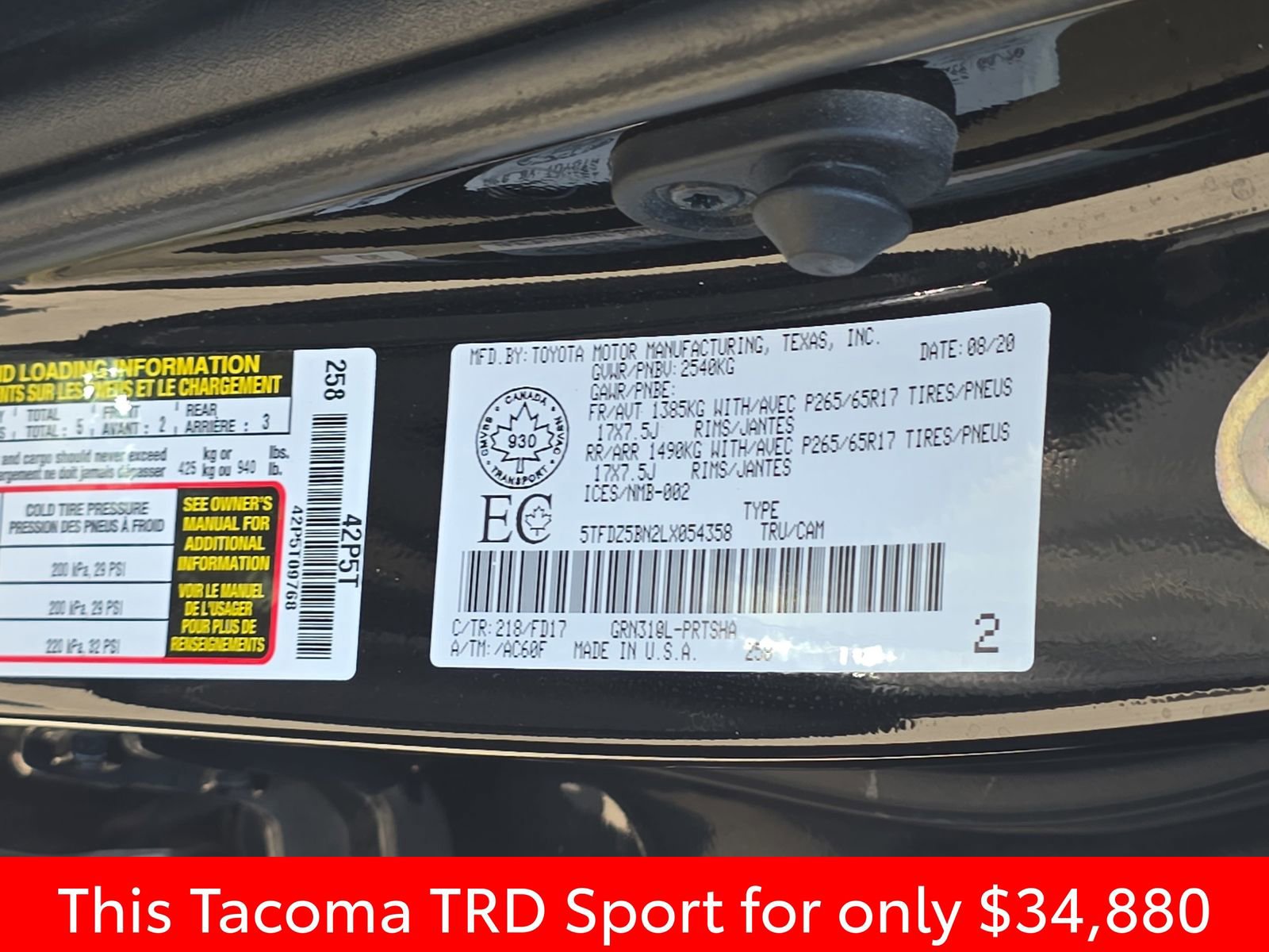Used 2020 Toyota Tacoma 4x4 Double Cab image 41