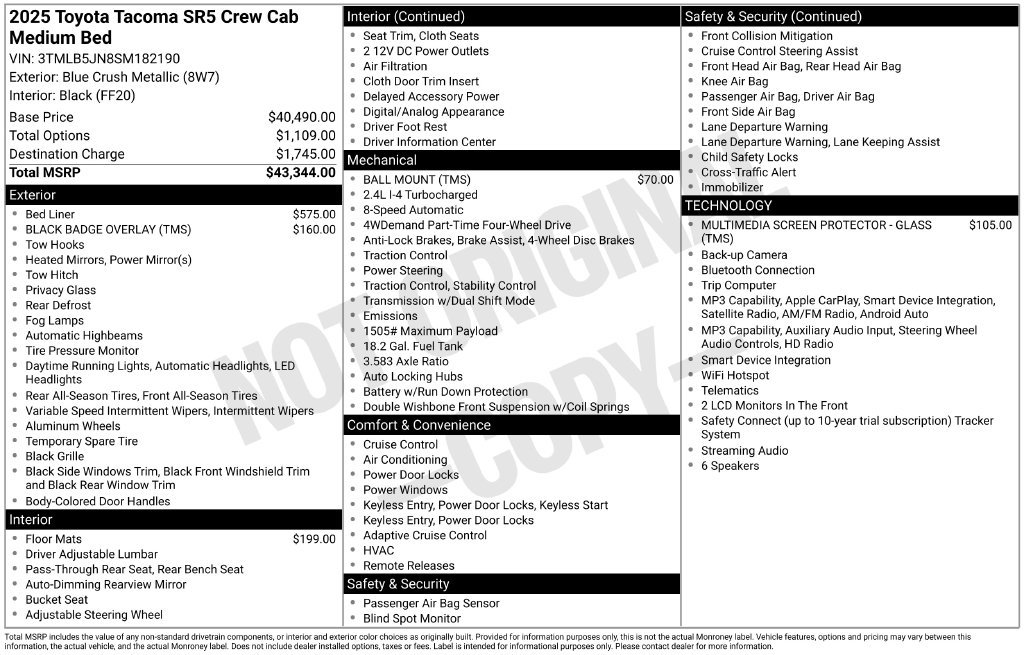 Used 2025 Toyota Tacoma SR5 AWD/4WD image 33