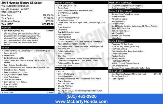Used 2016 Hyundai Elantra SE w/ Option Group 02 FWD image 18