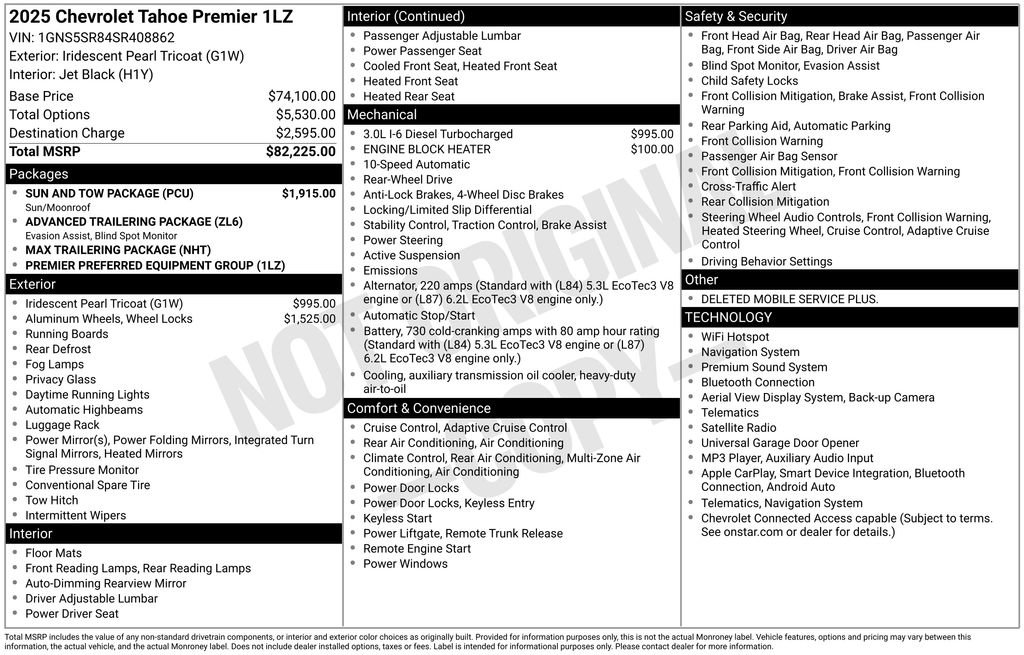 Used 2025 Chevrolet Tahoe Premier w/ Sun And Tow Package RWD image 6