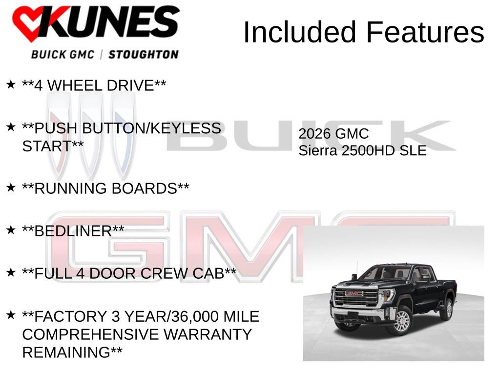 New 2026 GMC Sierra 2500 SLE w/ SLE Value Package; image 3