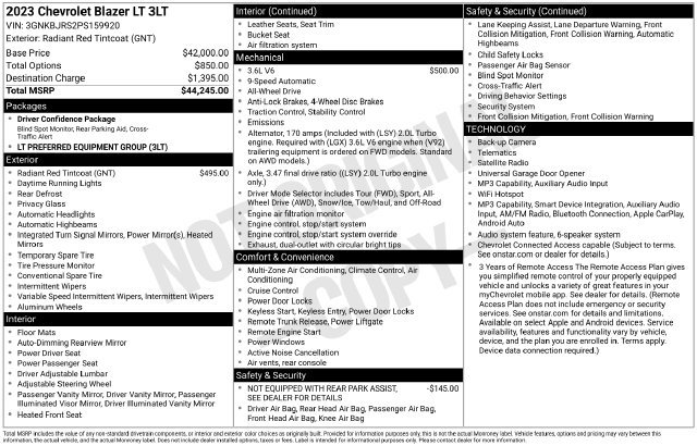 Certified 2023 Chevrolet Blazer LT AWD/4WD image 34
