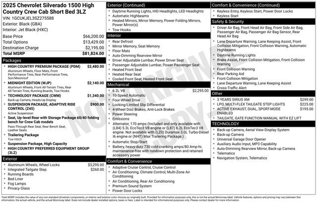 Used 2025 Chevrolet Silverado 1500 High Country w/ High Country Premium Package image 47