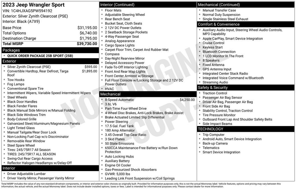 Used 2023 Jeep Wrangler Sport image 41